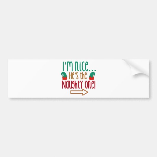 Im Nice Hes Naughty Elf Hat Autoaufkleber (Vorne)