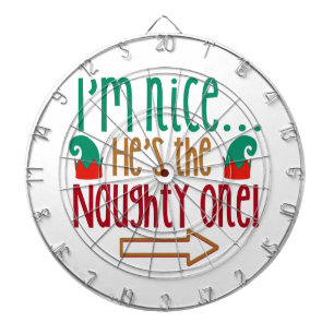 Im Nice Hes Naughty Elf Hat Dartscheibe
