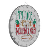 Im Nice Hes Naughty Elf Hat Dartscheibe (Vorderseite Links)