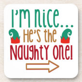 Im Nice Hes Naughty Elf Hat Getränkeuntersetzer (Vorderseite)