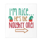 Im Nice Hes Naughty Elf Hat Notizblock (Vorderseite)