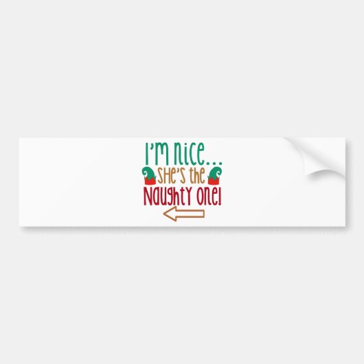 Im Nice Shes Naughty Elf Hat Autoaufkleber (Vorne)