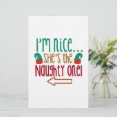 Im Nice Shes Naughty Elf Hat Briefpapier (Stehend Vorderseite)