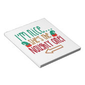 Im Nice Shes Naughty Elf Hat Notizblock (angewinkelt)
