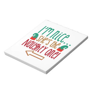 Im Nice Shes Naughty Elf Hat Notizblock