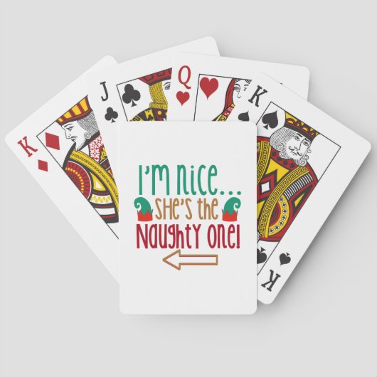 Im Nice Shes Naughty Elf Hat Spielkarten (Rückseite)