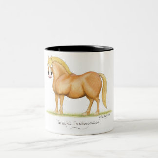 "Im nicht fett, bin ich im Showzustand" Becher Zweifarbige Tasse