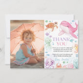 Im Niedlichen Ozean, Tiere zum Geburtstag Foto Dankeskarte (Vorderseite)