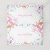 Im Niedlichen Ozean unter Wasser - Essenzeit Platzkarte (Außenseite Aufgefaltet)