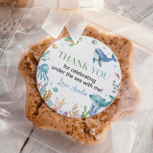 Im Niedlichen Ozean zum Geburtstag Runder Aufkleber