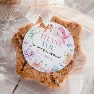 Im Niedlichen Ozean zum Geburtstag Runder Aufkleber