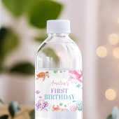 Im Niedlichen Ozean zum Geburtstag Wasserflaschenetikett
