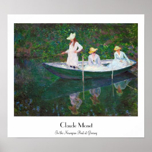 Im norwegischen Boot bei Giverny Claude Monet Poster (Vorne)
