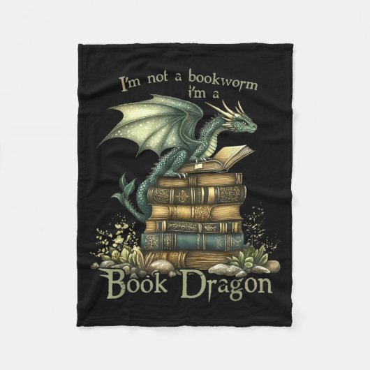 I'm Not A Bookworm I'm A Book Dragon  Fleecedecke (Vorderseite)