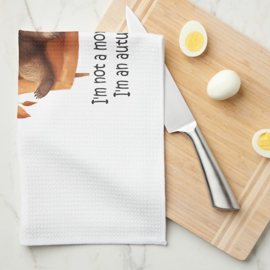 I'm Not a Morning Person Autumnal Sloth Geschirrtuch (Viertel Falte)