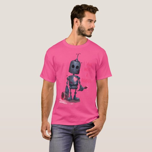 I'M Not A Robot Grey With Computer Internet T-Shirt (Vorne ganz)