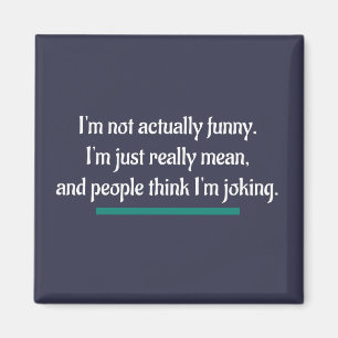 I'm not actually funny, just mean. Novelty Humor Magnet