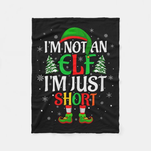 I'm Not An Elf I'm Just Short Elf Family Christmas Fleecedecke (Vorderseite)