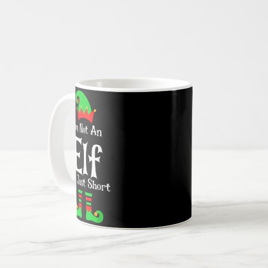 I'm Not An Elf Im Just Short Funny Christmas Match Kaffeetasse (Vorderseite Links)