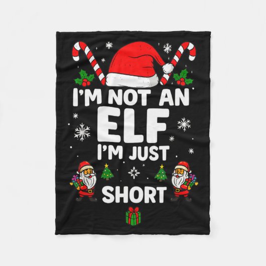Im Not An Elf Im Just Short Funny Christmas Xmas M Fleecedecke (Vorderseite)