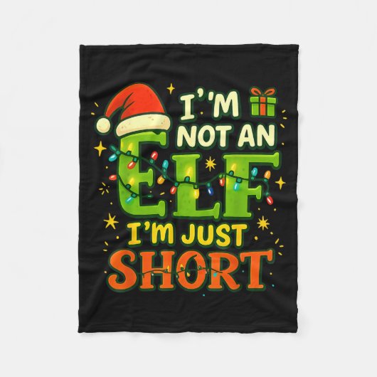 Im Not An Elf Just Short Funny Christmas Xmas Men Fleecedecke (Vorderseite)