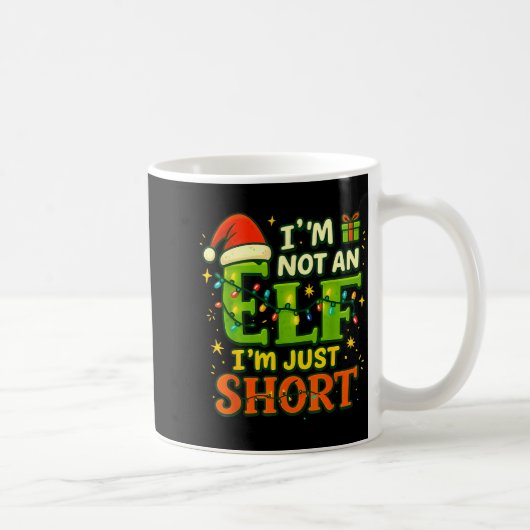 Im Not An Elf Just Short Funny Christmas Xmas Men Kaffeetasse (Rechts)