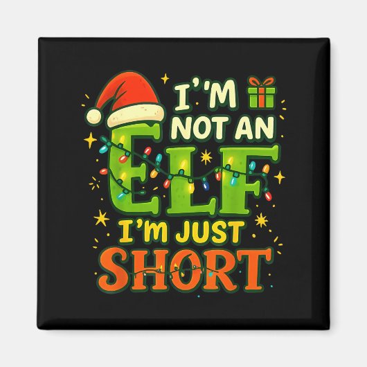 Im Not An Elf Just Short Funny Christmas Xmas Men Magnet (Vorne)