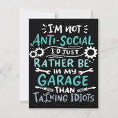 I'm Not Antisocial | Mechanic Canvas Einladung (Vorderseite)