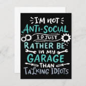 I'm Not Antisocial | Mechanic Canvas Einladung (Vorne/Hinten)