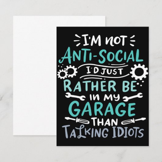 I'm Not Antisocial | Mechanic Canvas Einladung (Vorne/Hinten)