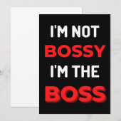 I'm Not Bossy I'm The Boss Dankeskarte (Vorne/Hinten)