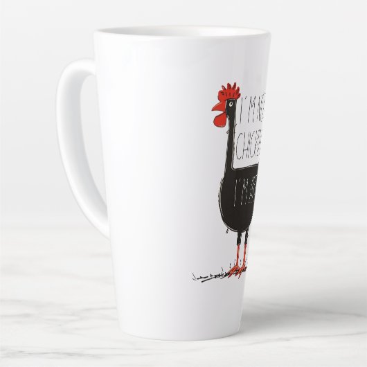 I'm Not Chicken, I'm Art - Quirky Retro T Shirt Milchtasse (Linke Ecke)
