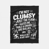 I'm Not Clumsy Funny Retro Saying Quote Fleecedecke (Vorderseite)