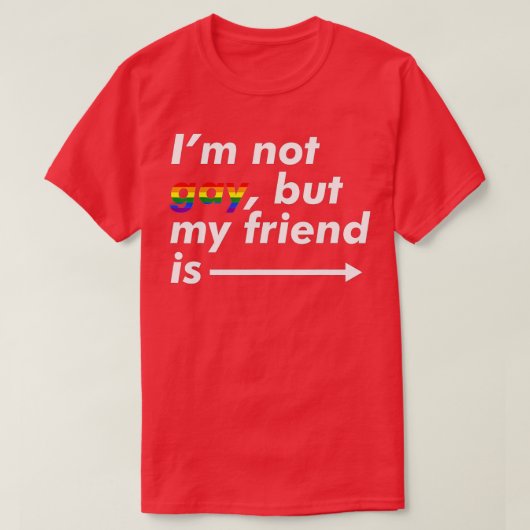 I'm Not Gay, But My Friend Is - Funny LGBT Ally T-Shirt (Design vorne)