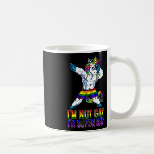 Im Not Gay Im Super Gay Lgbt Bodybuilding Unicorn Kaffeetasse