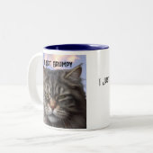"I'm Not Grumpy" Cat-Tasse mit sarkastischer Desig Zweifarbige Tasse (Vorderseite Links)