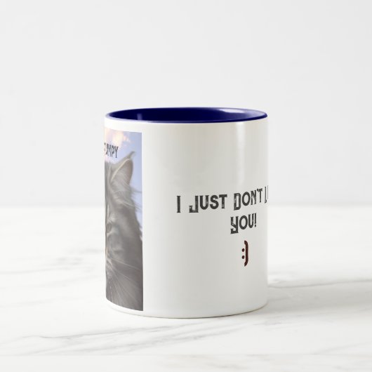 "I'm Not Grumpy" Cat-Tasse mit sarkastischer Desig Zweifarbige Tasse (Mittel)