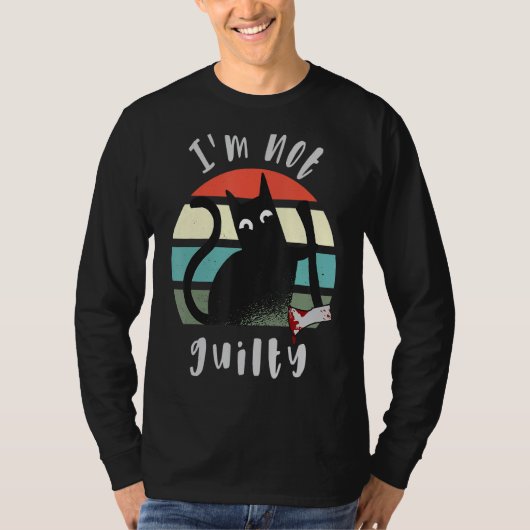 I'm not guilty Innocent Cat with knife Halloween T-Shirt (Vorderseite)