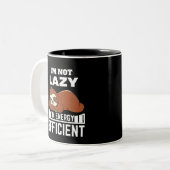 I'm Not Lazy I'm Energy Efficient Funny Sloth Zweifarbige Tasse (Vorderseite Links)