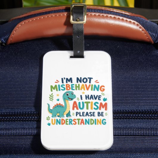 I'm not misbehaving I have autism Gepäckanhänger (Vorderseite Insitu 2)