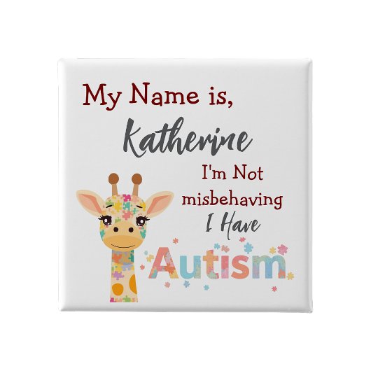 I'm not misbehaving I have Autism pin badge Button
