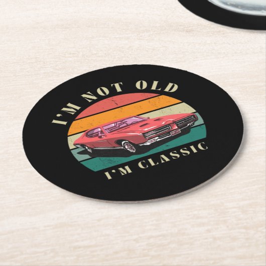 I'm not old, I'm classic coasters Runder Pappuntersetzer (Angewinkelt)