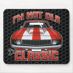 I'm Not Old I'm Classic - Retro Red Muscle Car Mousepad