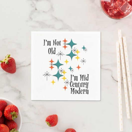 I'm Not Old I'm Mid Century Modern Funny Stars Serviette (Beispiel)