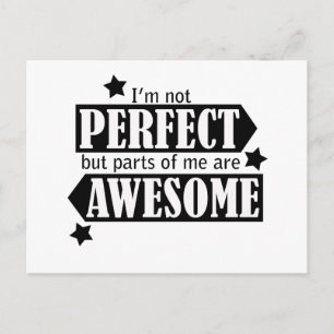 I'm not perfekt but awesome - statement, quotes postkarte
