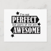 I'm not perfekt but awesome - statement, quotes postkarte (Vorderseite)