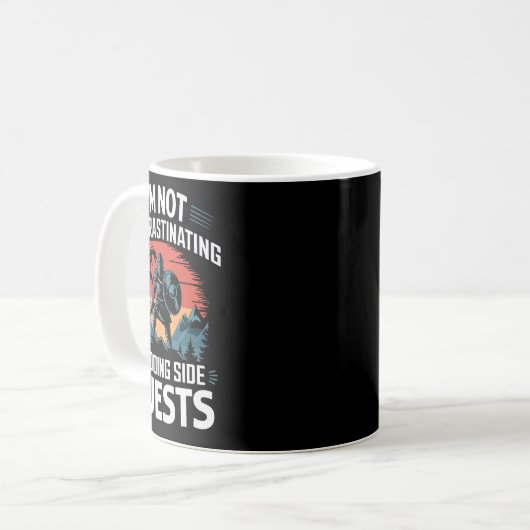 I'm Not Procrastinating Funny Side Quests Gamer 4 Kaffeetasse (Vorderseite Links)