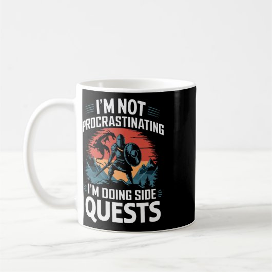 I'm Not Procrastinating Funny Side Quests Gamer 4  Kaffeetasse (Links)