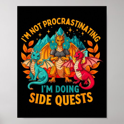 I'm Not Procrastinating I'm Doing Side Quests Game Poster (Vorne)