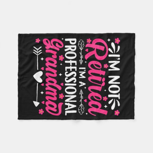 I'm Not Retired I'm A Professional Grandma For Mot Fleecedecke (Vorderseite (Horizontal))